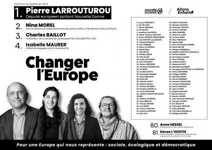 Bulletin de vote Changer l'Europe pour les élections européennes